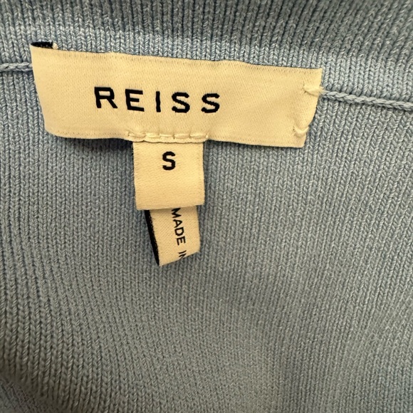 Reiss Light Blue Collared Crop Top - Picture 6 of 6
